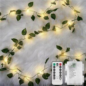33ft 100 LED Vine Fairy Lights w/ Remote - Battery Operated String Lights